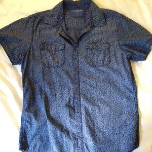 Calvin Klein Jeans Paisley Blue Mens Small Shirt
